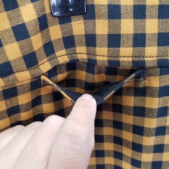 Maeve by Anthropologie Capri Pants Women's sz 14 Orange/Black Check Plaid Preppy - Picture 4 of 13